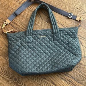 MZ Wallace- Large Metro Tote. Grey with crossbody strap